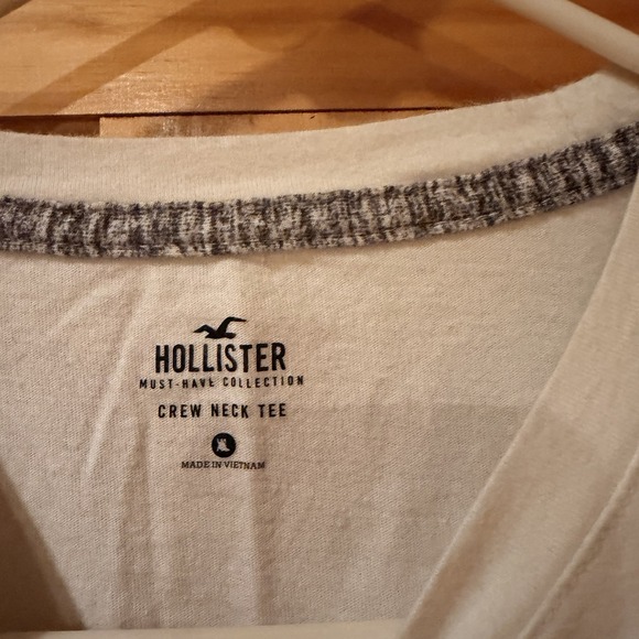 Hollister T Shirt Men's XLarge Blue Grey Color Block Logo Short Sleeve - Picture 4 of 4